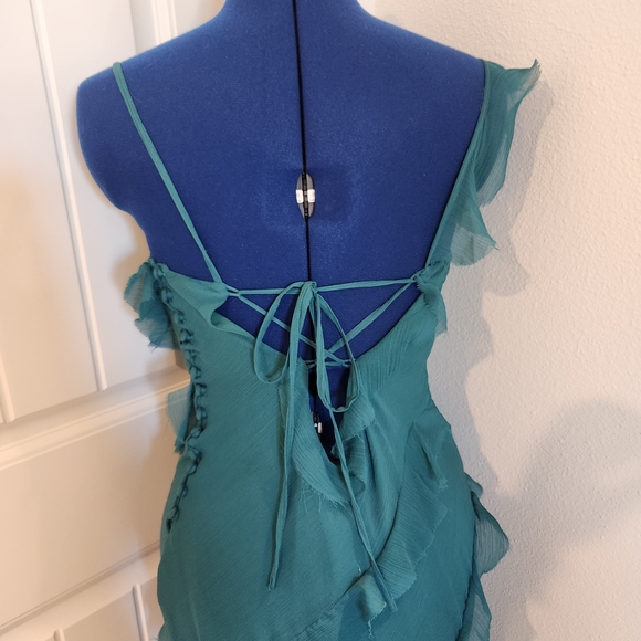 ASOS Petite Teal Ruffle Maxi Dress - Picture 5 of 6